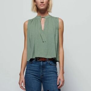 Nation LTD Via The Front Flowy Tank In Sea Spray Green